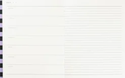 Weekly Planner med syet ryg, Rosa og grøn stribe