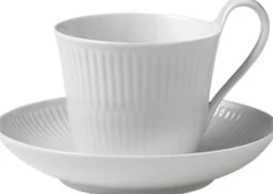 White Fluted Cup and Saucer 24cl