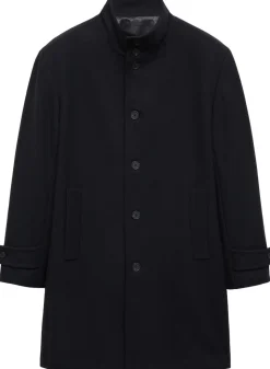 Wool funnel neck coat