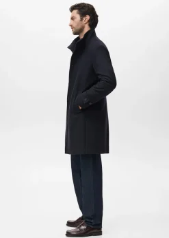 Wool funnel neck coat