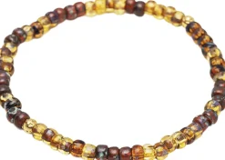 Wristband with Amber Japanese Miyuki Beads