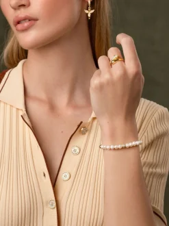 Wristband with Pearl and Gold