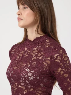 YASLACEY LS LACE TOP S. NOOS