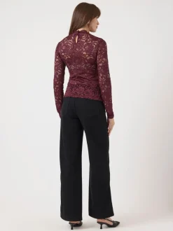 YASLACEY LS LACE TOP S. NOOS