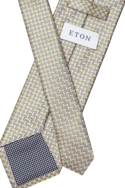Yellow Geometric Woven Silk Tie